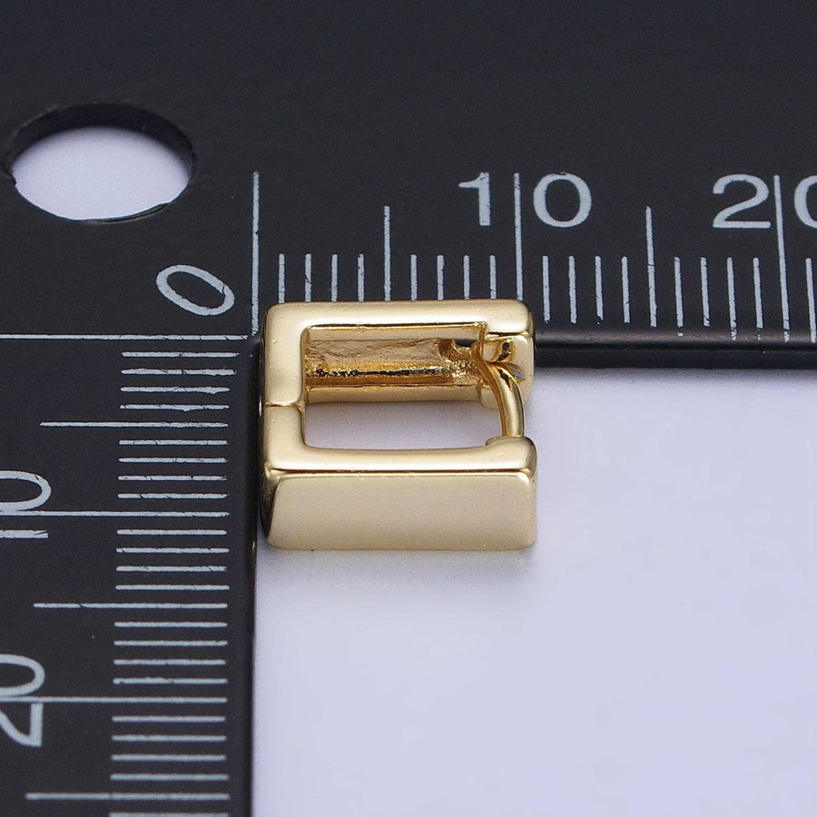 14K Gold Filled Mini Square Cartilage Huggie Hoop Earrings