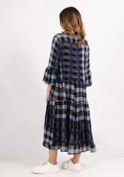 GREEK COTTON BUFFALO CHECK GRAPHIC-PRINT DRESS