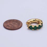 24K Gold Filled Emerald Green Micro Pave Cubic Zirconia