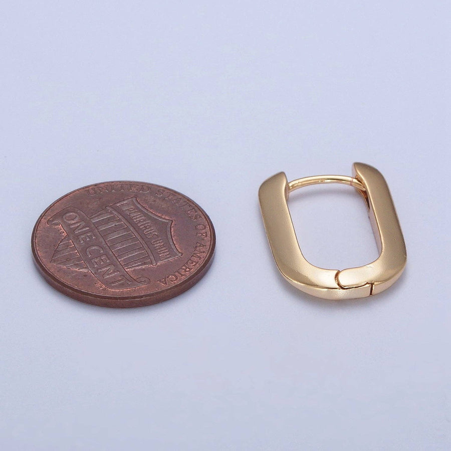 24K Gold Filled U Shaped Huggie Hoop Earrings