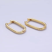 24K Gold Filled Minimalist Oblong Hoop Earrings