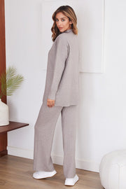 Knit Mock Neck Sweater and Pants Set