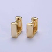 14K Gold Filled Mini Square Cartilage Huggie Hoop Earrings