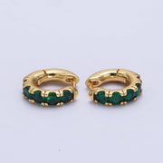 24K Gold Filled Emerald Green Micro Pave Cubic Zirconia