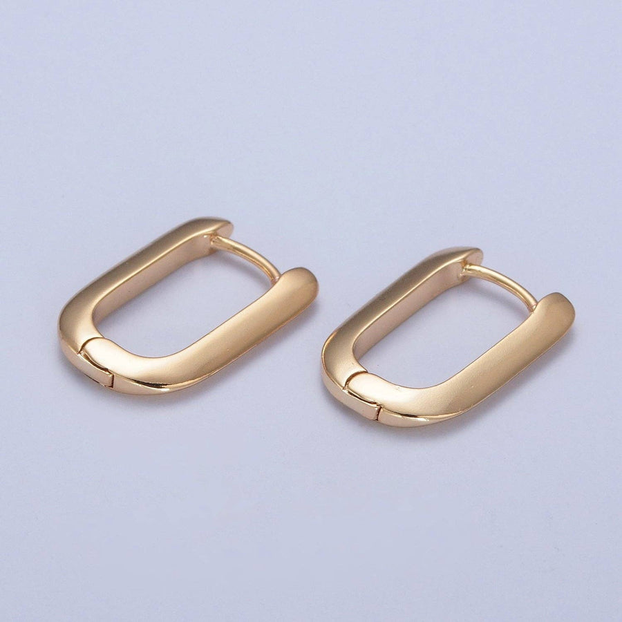 24K Gold Filled U Shaped Huggie Hoop Earrings