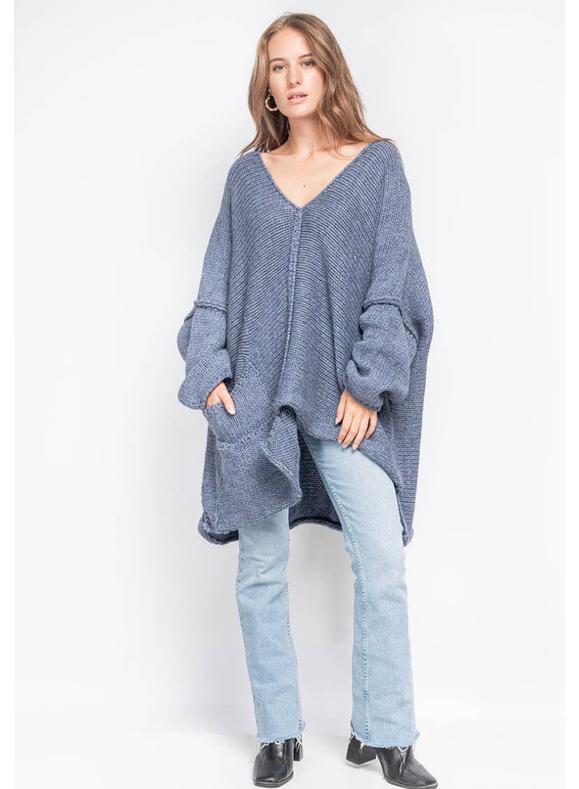 2-Pocket V-Neck Sweater