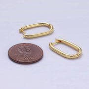 24K Gold Filled Minimalist Oblong Hoop Earrings