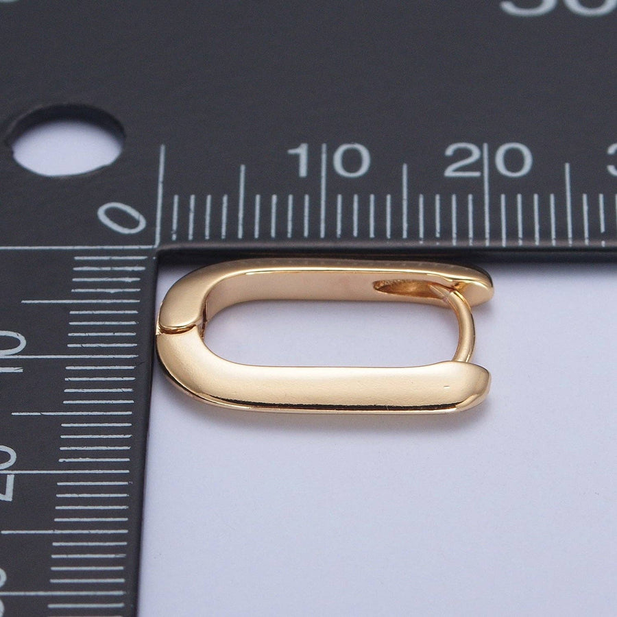 24K Gold Filled U Shaped Huggie Hoop Earrings