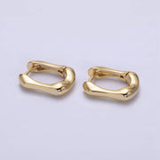 14K Gold Filled Geometric Molten Oblong Hoop Earrings